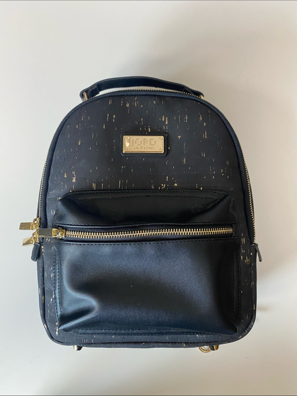 Jord Black Mini Backpack with Gold Accents